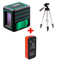 Комплект: лазерный уровень Cube MINI Green Basic Edition, фото/видео штатив ADA Digit 130, лазерный дальномер Cosmo MICRO 25
