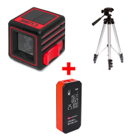 Комплект: лазерный уровень ADA CUBE BASIC EDITION, фото/видео штатив ADA Digit 130, лазерный дальномер Cosmo MICRO 25